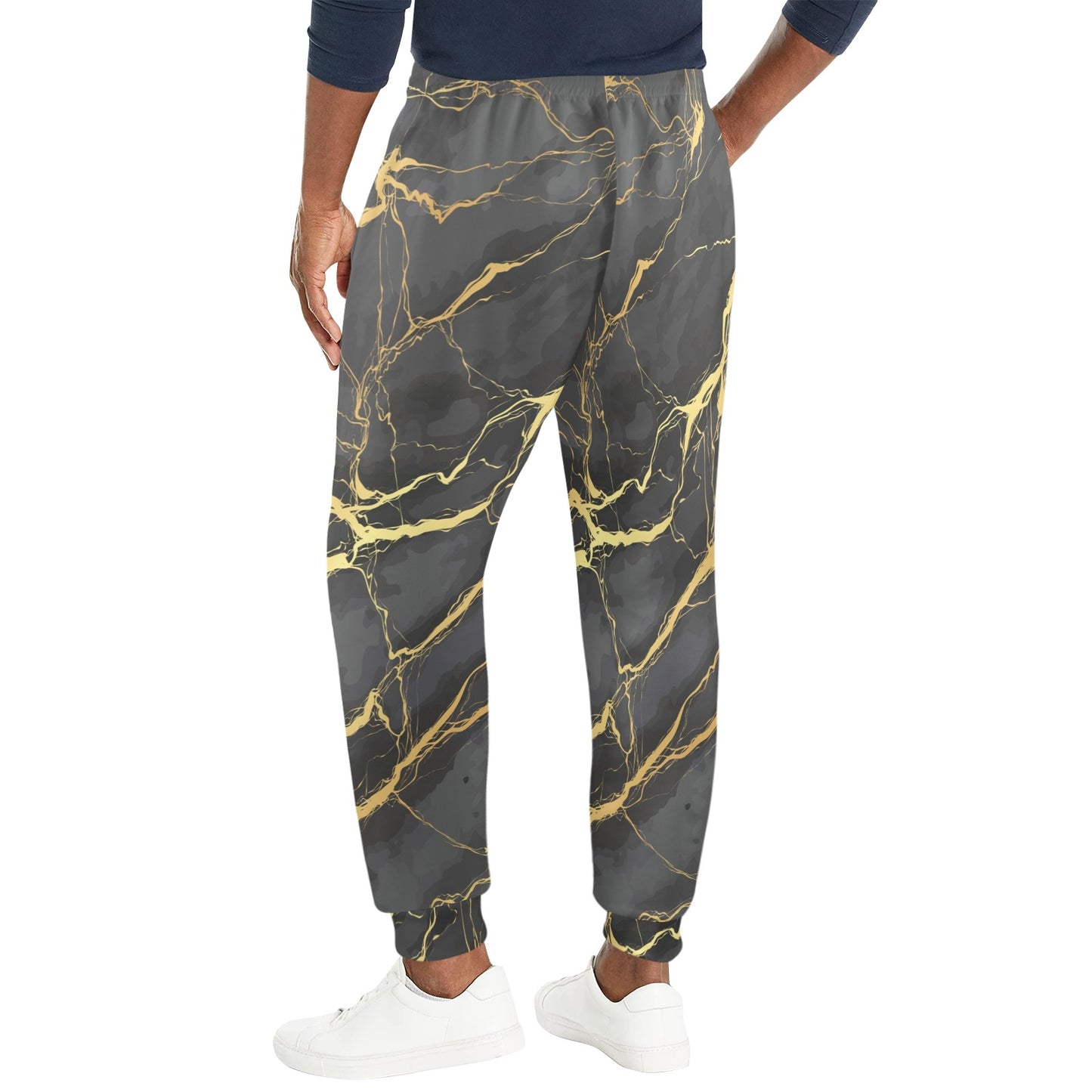Marble Pattern Print Design 02 Men's Casual Track Pants