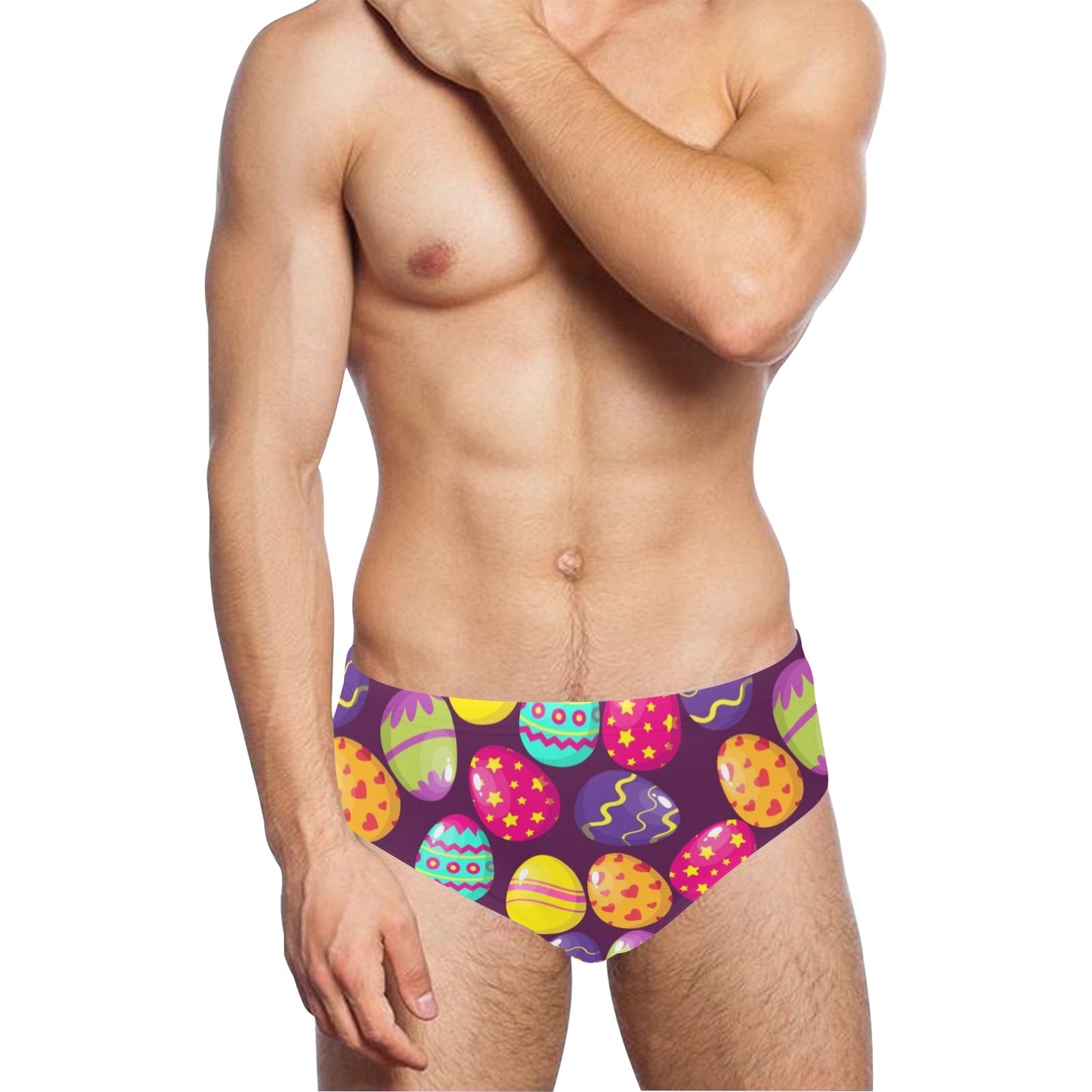 Easter Eggs Pattern Print Design RB04 Men's Swimming Briefs