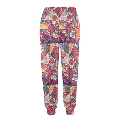 Patchwork Print Design LKS401 Women's Casual Track Pants