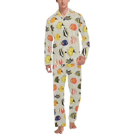 Angelfish Print Design LKS401 Men's Long Pajama Set