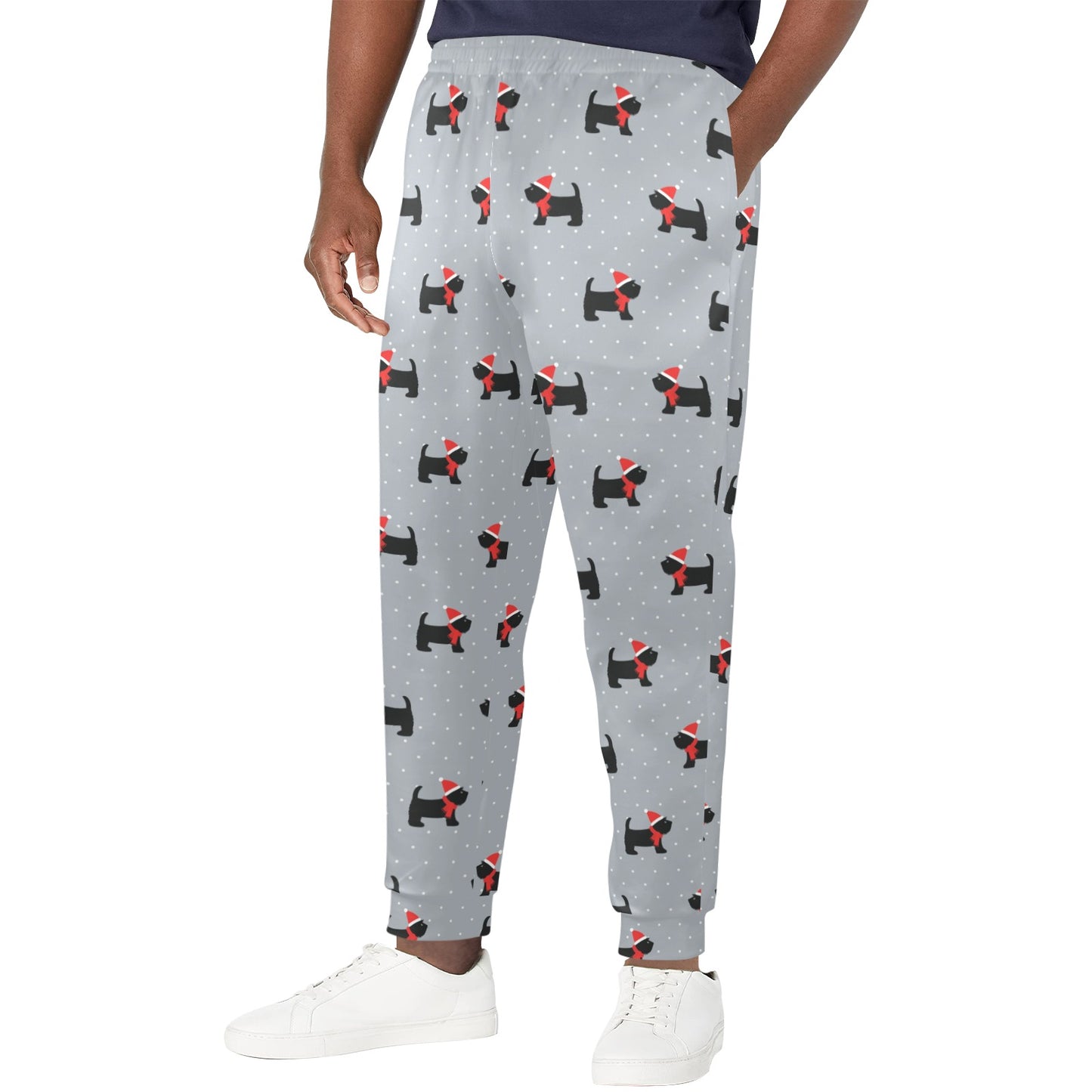 Scottish Christmas Themed Terriers Print Design LKS3018 Men's Casual Track Pants