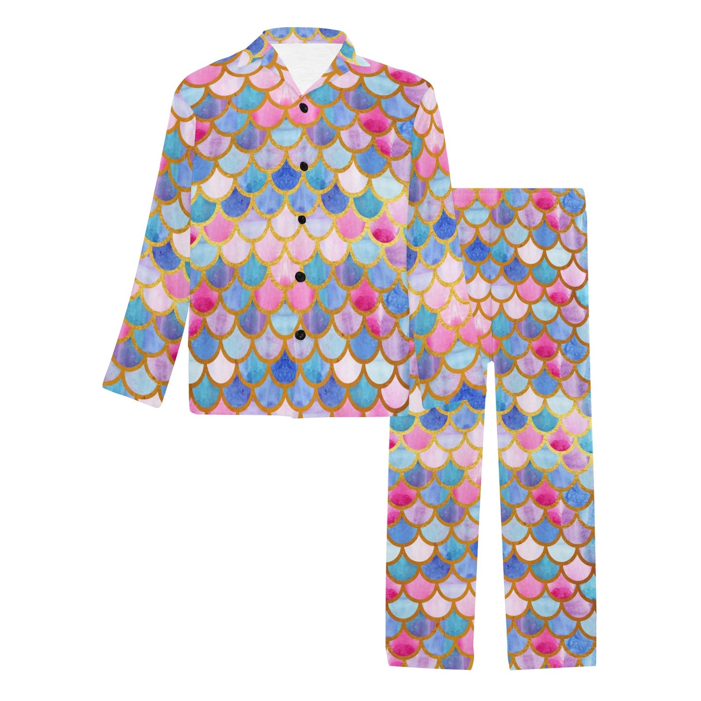 Scales Print Design LKS401 Men's Long Pajama Set