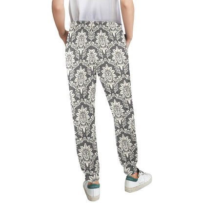 Damask Elegant Print Pattern Women's Casual Track Pants