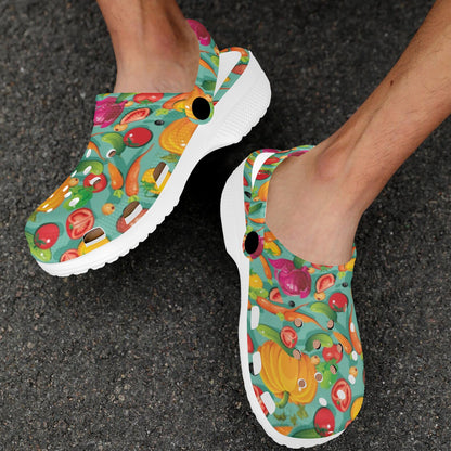Vegan Colorful Themed Design Print Unisex Clogs Shoes