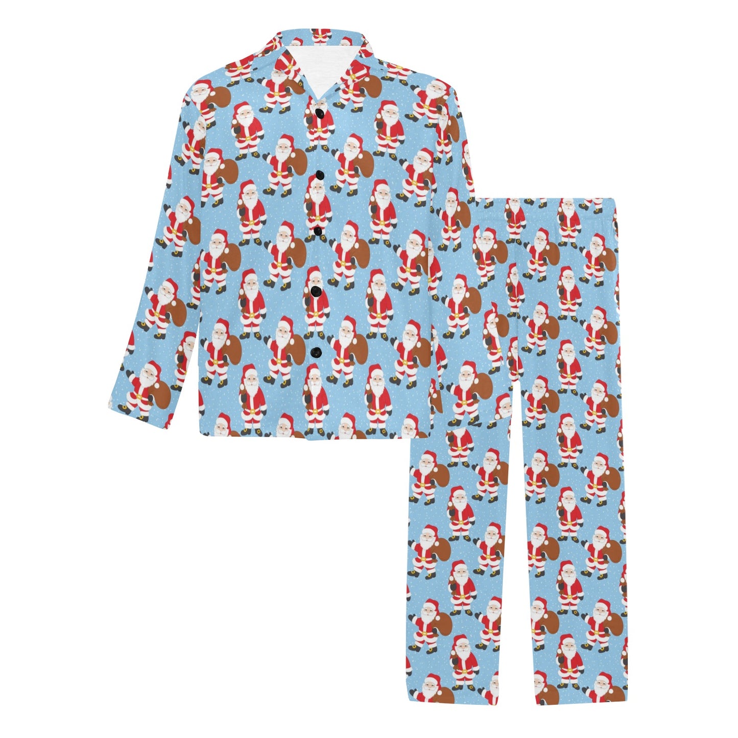 Santa Christmas Themed Print Design LKS305 Men's Long Pajama Set