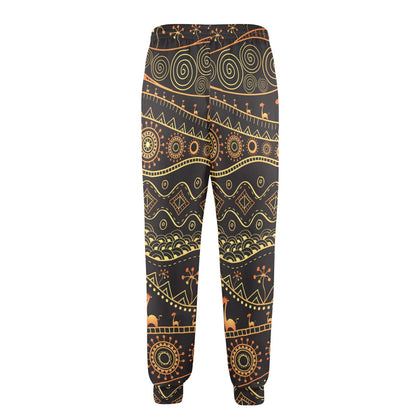 Gold African Design Men's Casual Track Pants