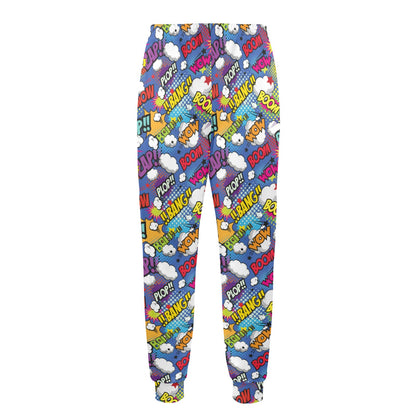 Comic Book Pattern Print Design 02 Men's Casual Track Pants