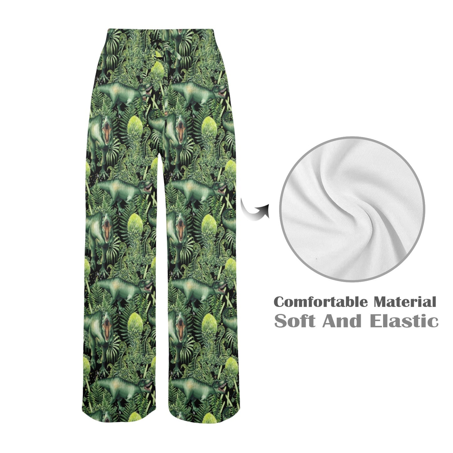 Dinosaur T Rex Print Pattern Women's Wide Leg Lounge Pants