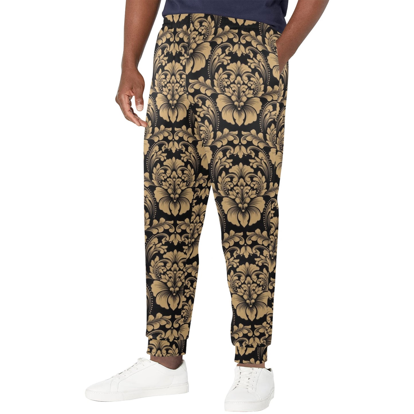 damask brown Design Print Pattern JJ057 Men's Casual Track Pants