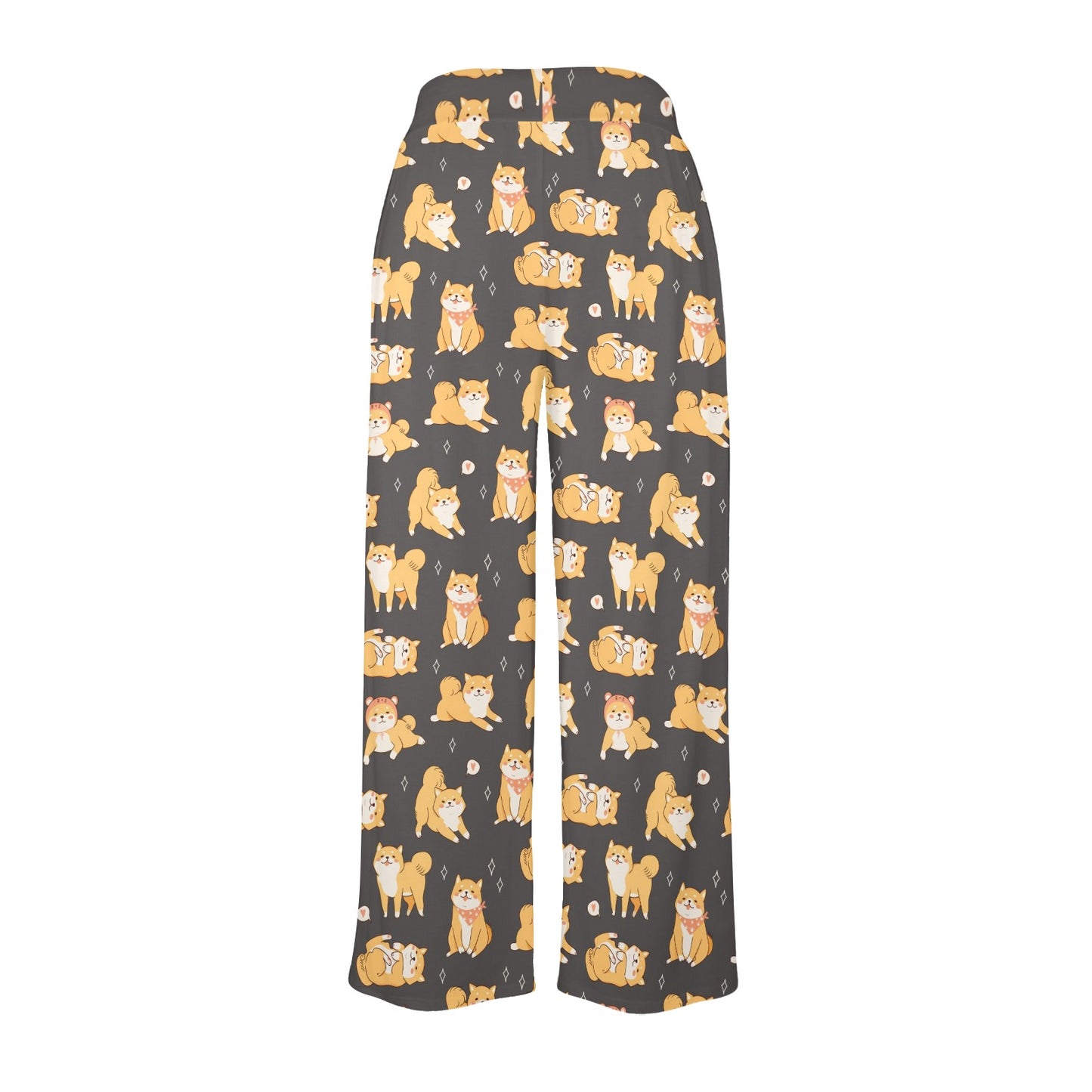 Shiba Inu Print Design LKS309 Women's Wide Leg Lounge Pants