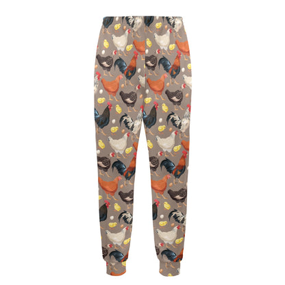 Chicken Evolution Pattern Men's Casual Track Pants