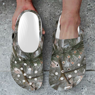 Camo Realistic Tree Forest Pattern Unisex Clogs Shoes