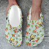 Bird with Red Flower Print Pattern Unisex Clogs Shoes