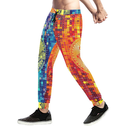 Bitcoin Blockchain Print Pattern Design BTC5 Men's Sweatpants