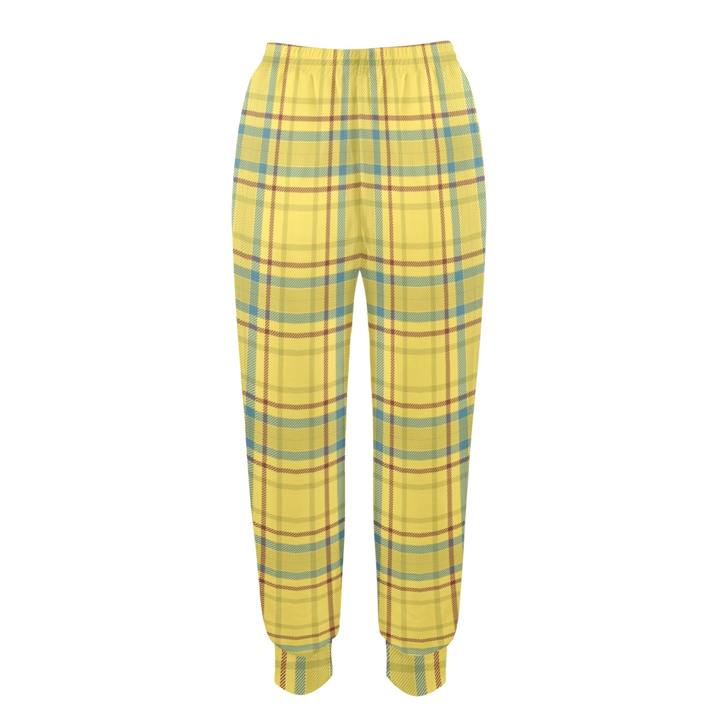 Tartan Yellow Print Design LKS301 Women's Casual Track Pants