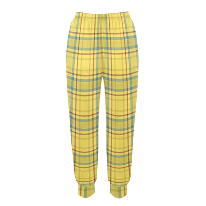 Tartan Yellow Print Design LKS301 Women's Casual Track Pants