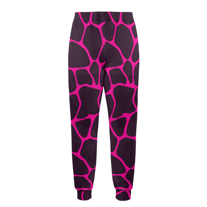 Giraffe Pink Background Texture Print Men's Casual Track Pants