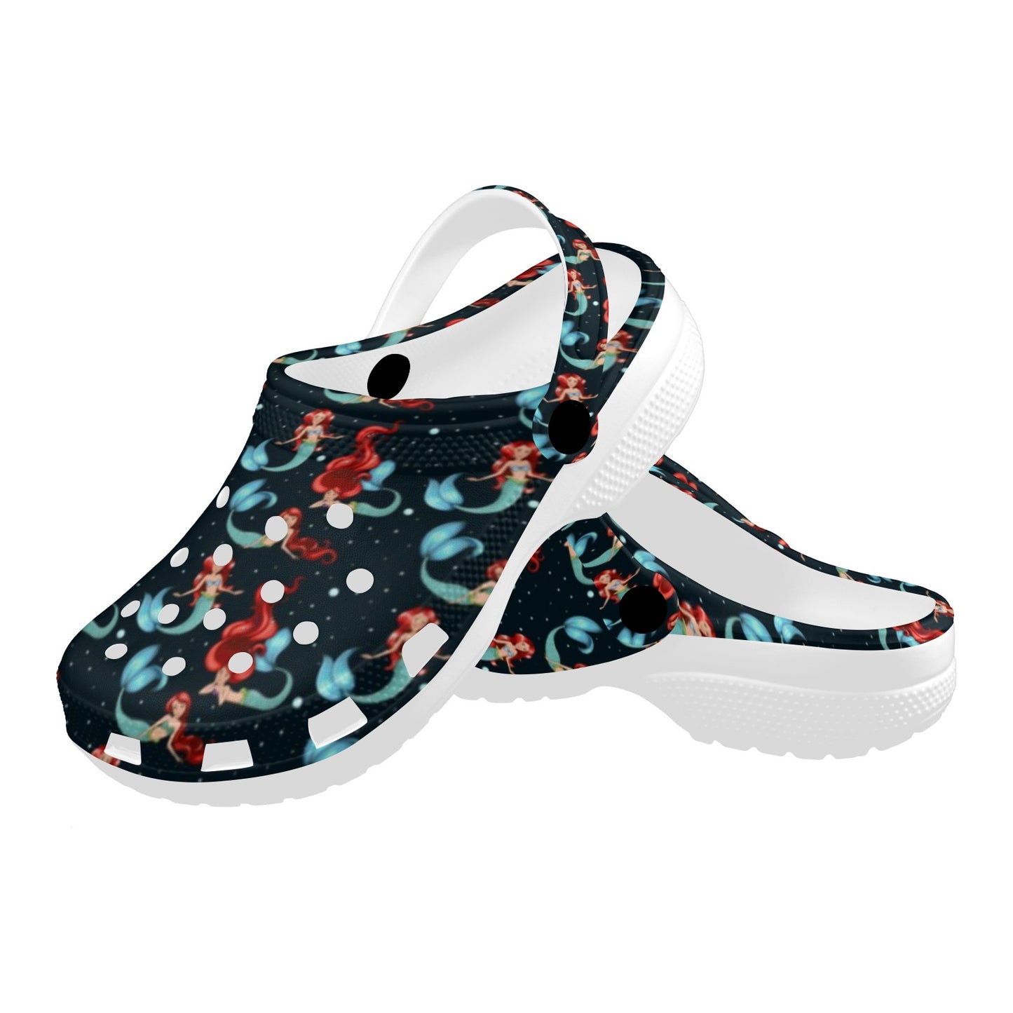 Mermaid Girl Themed Design Print Unisex Clogs Shoes