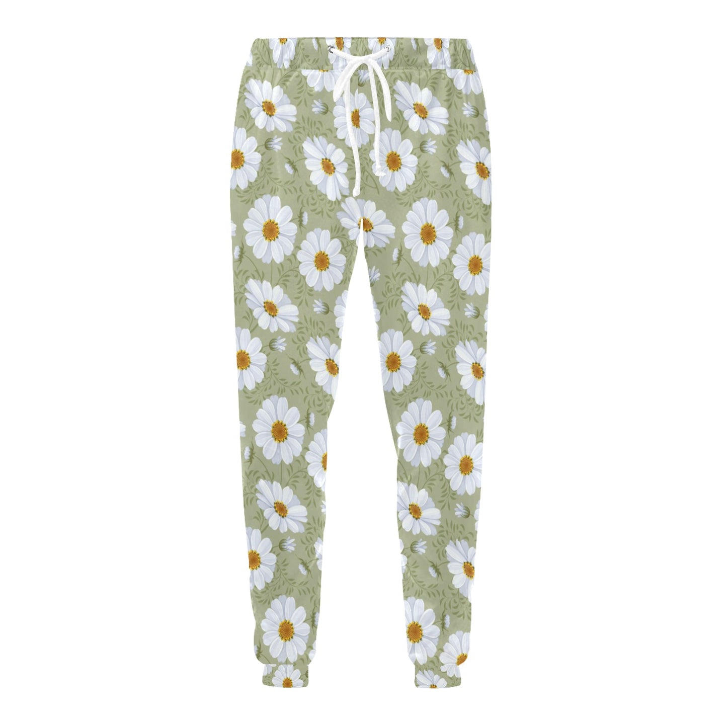 Daisy Yellow Print Pattern Men's Sweatpants