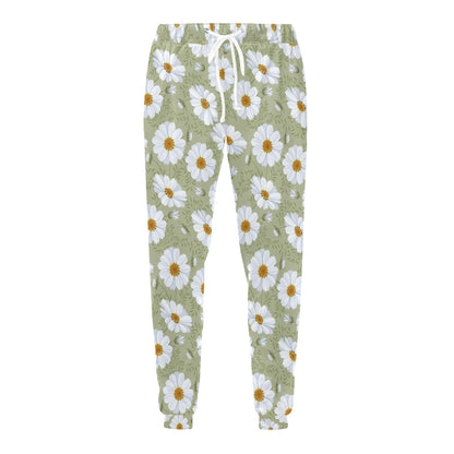 Daisy Yellow Print Pattern Men's Sweatpants