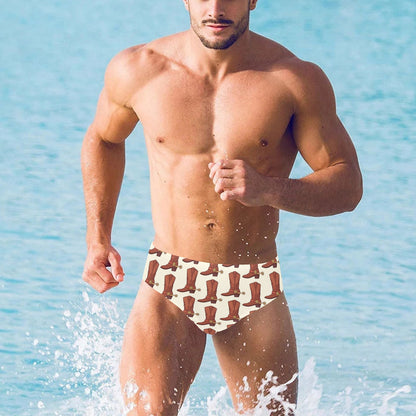 Cowboy Pattern Print Design 06 Men's Swimming Briefs