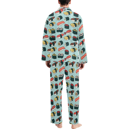 Sushi Pattern Design Men's Long Pajama Set