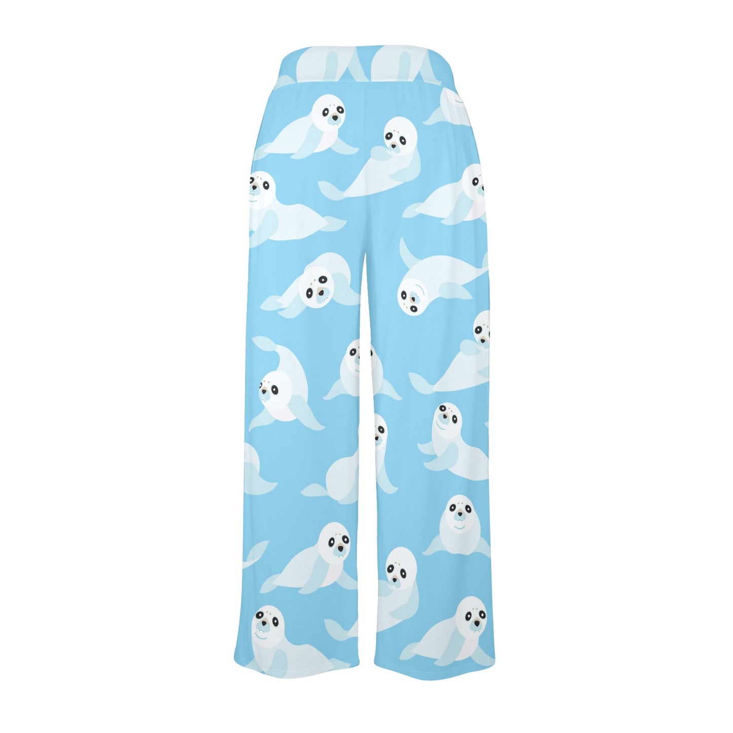 Sea Lion Cute Pattern Print Design 03 Women's Wide Leg Lounge Pants