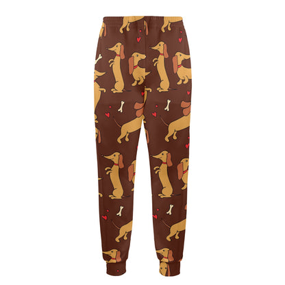 Dachshund Happy Print Pattern Men's Casual Track Pants