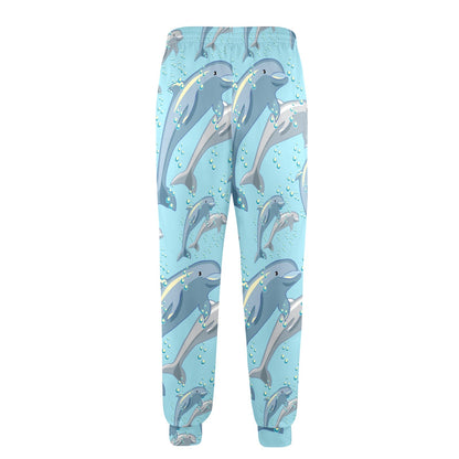 Dolphin Print Pattern Men's Casual Track Pants