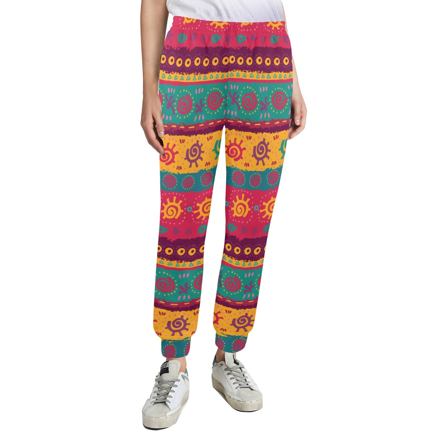 Ethnic Design Print Pattern JJ0134 Women's Casual Track Pants