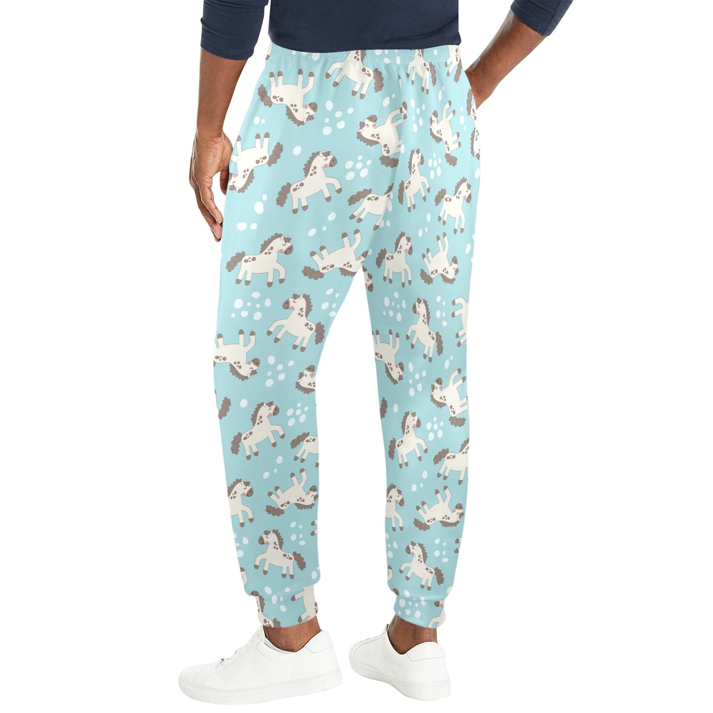 Horse Cute Print Design LKS306 Men's Casual Track Pants