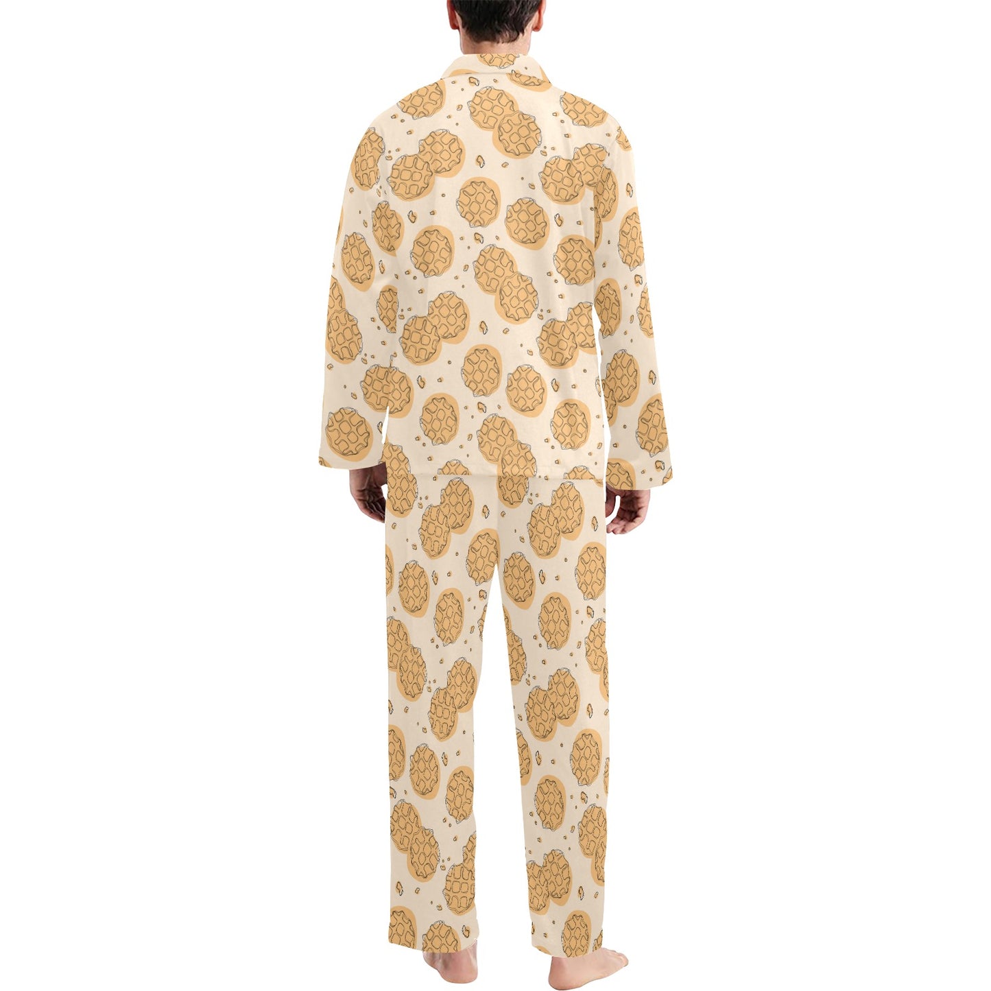 Waffle Print Design LKS303 Men's Long Pajama Set