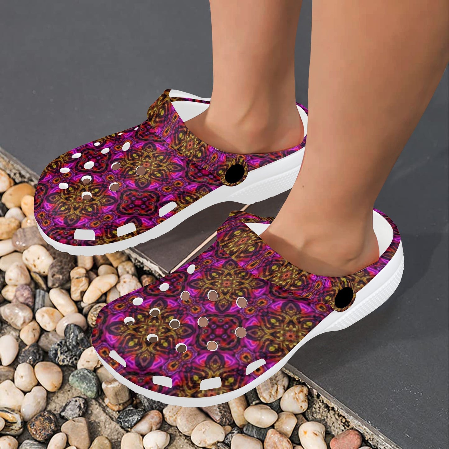 kaleidoscope Abstract Print Design Unisex Clogs Shoes