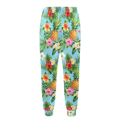Pineapple Hawaiian flower Tropical Men's Casual Track Pants