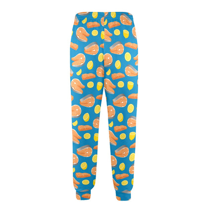 Salmon Steak With Lemon Print Design LKS308 Men's Casual Track Pants