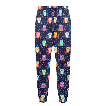 Owl Cute Themed Design Print Men's Casual Track Pants