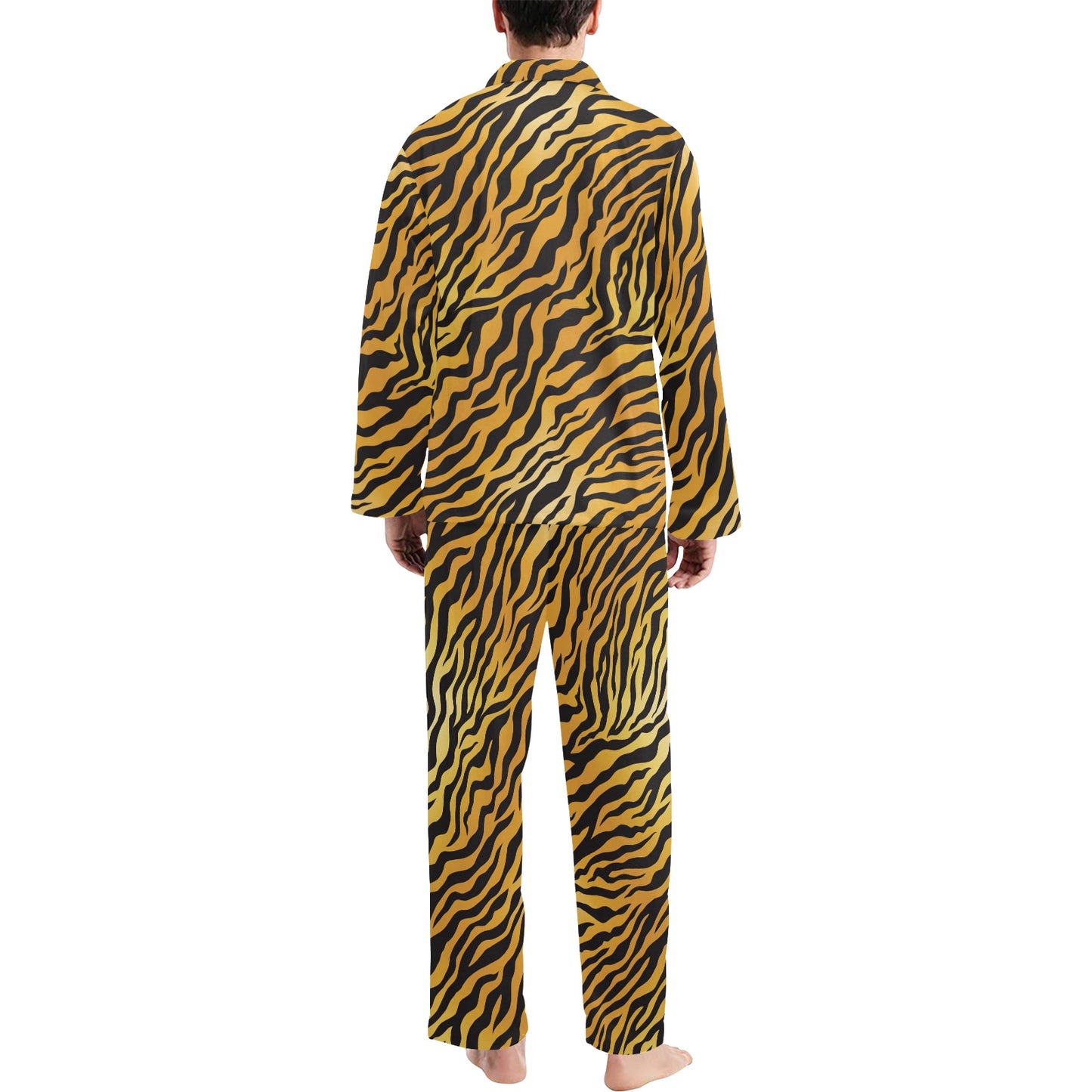 Tiger Print Design LKS302 Men's Long Pajama Set