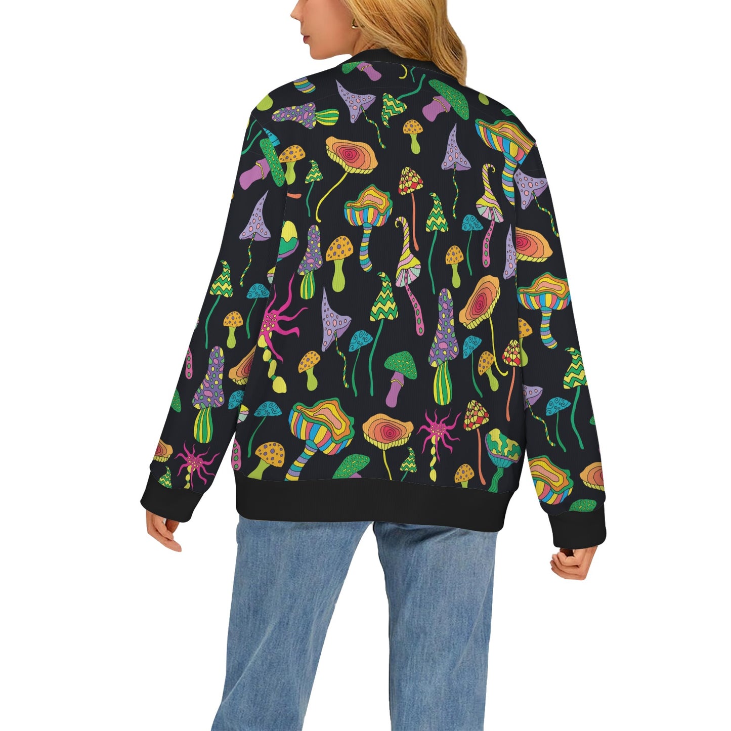 Psychedelic Mushroom Pattern Print Design A02 Women's Cardigan