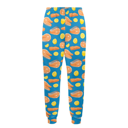 Salmon Steak With Lemon Print Design LKS308 Men's Casual Track Pants
