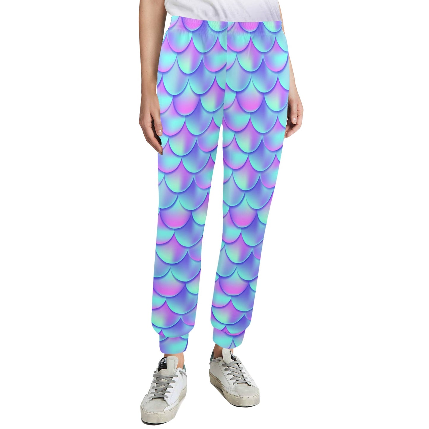 Mermaid Tail Design Print Pattern Women's Casual Track Pants