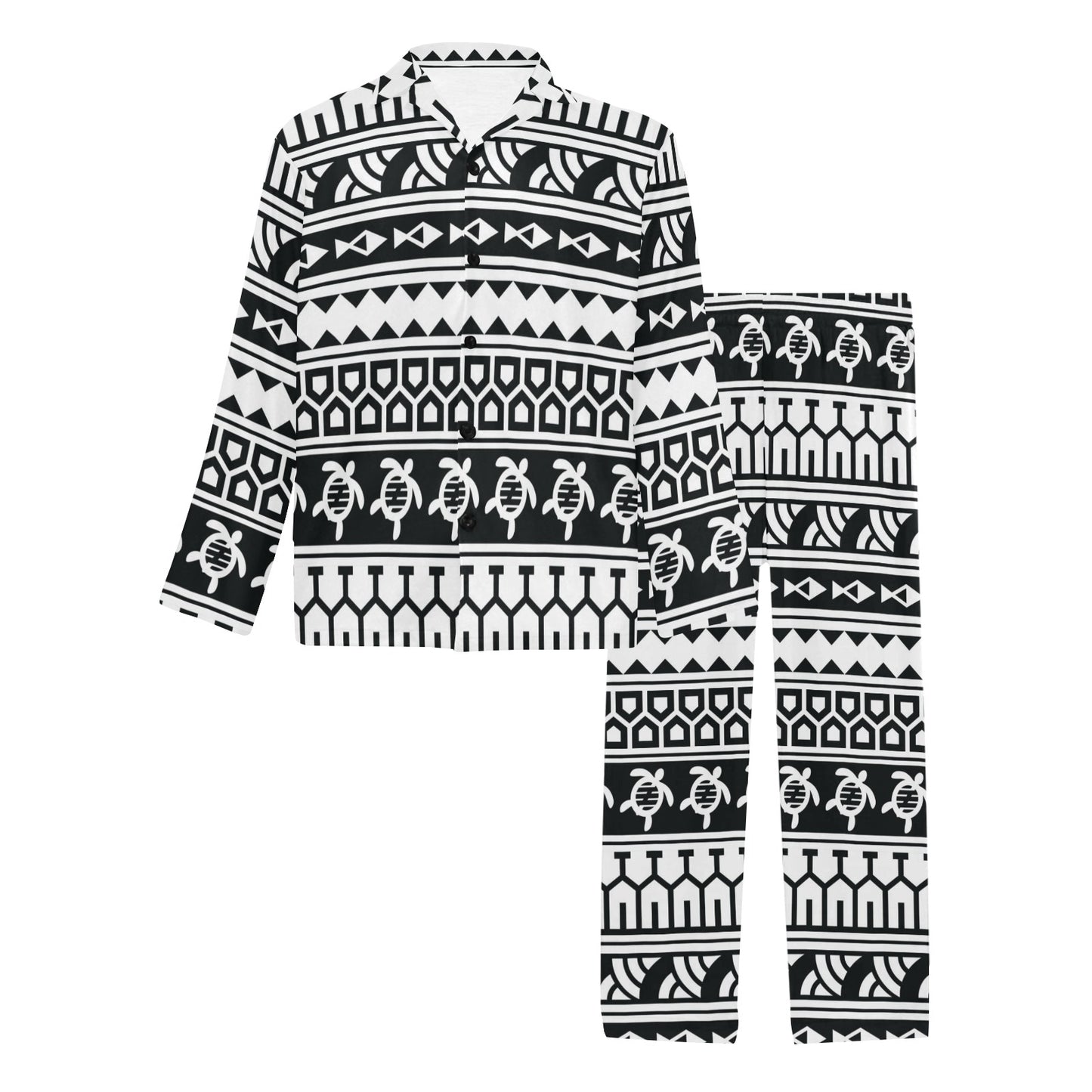Samoan Pattern Print Design LKS303 Men's Long Pajama Set
