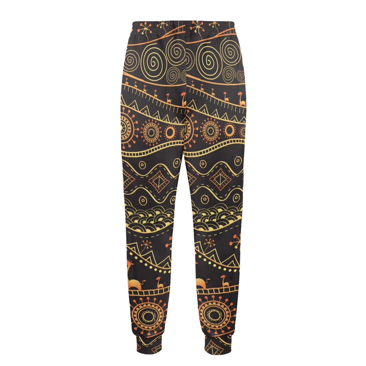 Gold African Design Men's Casual Track Pants