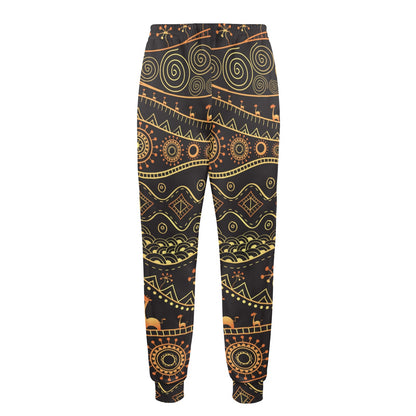 Gold African Design Men's Casual Track Pants