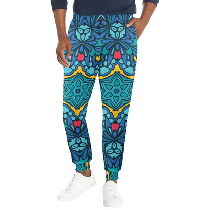 Kaleidoscope Pattern Print Design 04 Men's Casual Track Pants