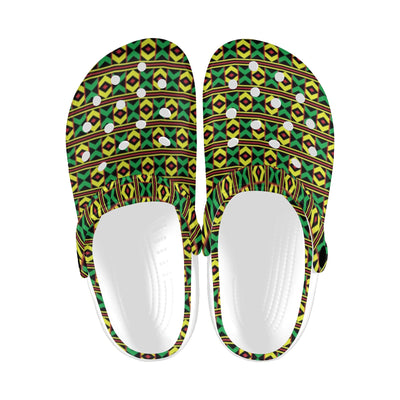 African Geometric Print Pattern Unisex Clogs Shoes