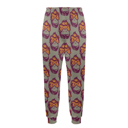 Chimpanzee Pattern Print Design 02 Men's Casual Track Pants