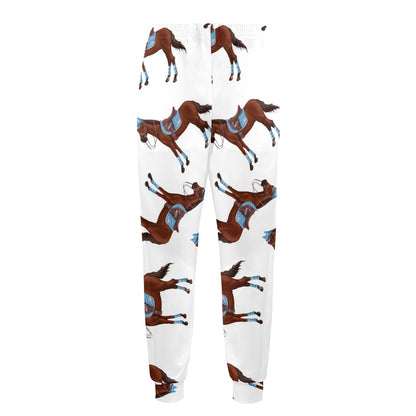 Brown Horse Pattern Shower Curtain Men's Casual Track Pants