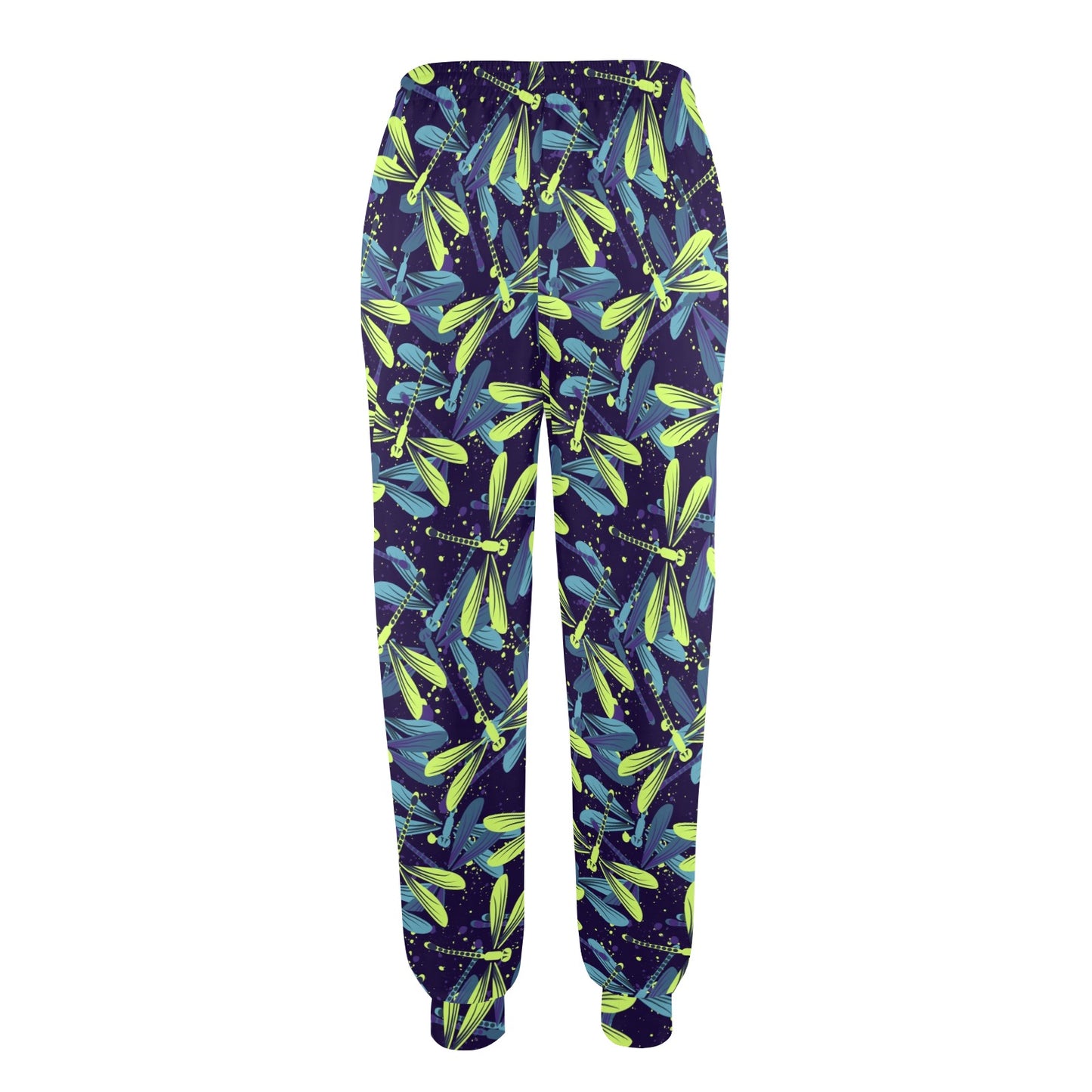 Dragonfly Lime Blue Print Pattern Women's Casual Track Pants