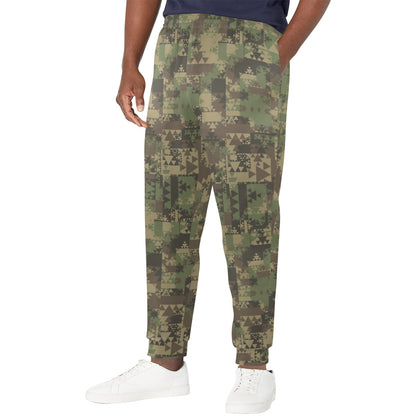 Camouflage Aztec Green Army Print Men's Casual Track Pants