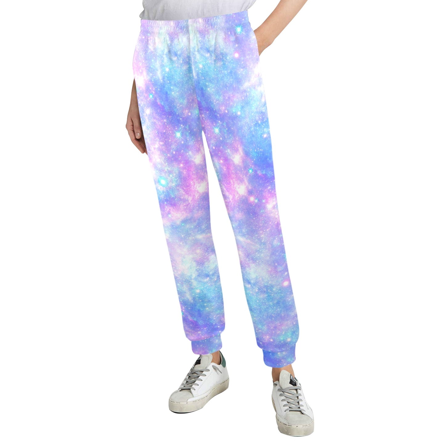 Galaxy Stardust Pastel Color Print Women's Casual Track Pants